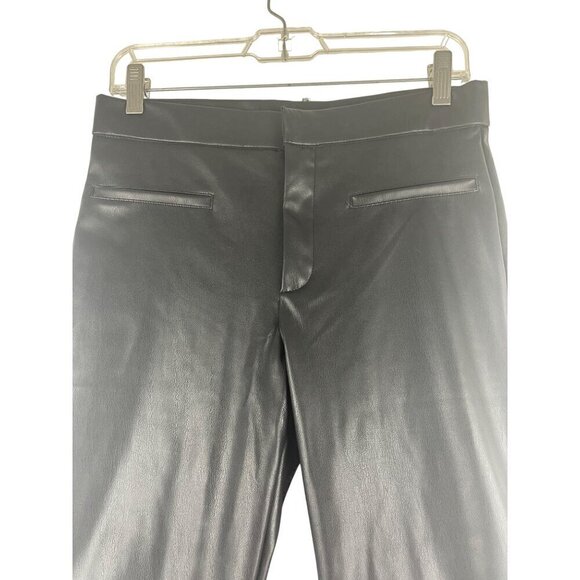 Zara faux leather black Med bootcut /flare pants NEW High waist - Picture 4 of 7